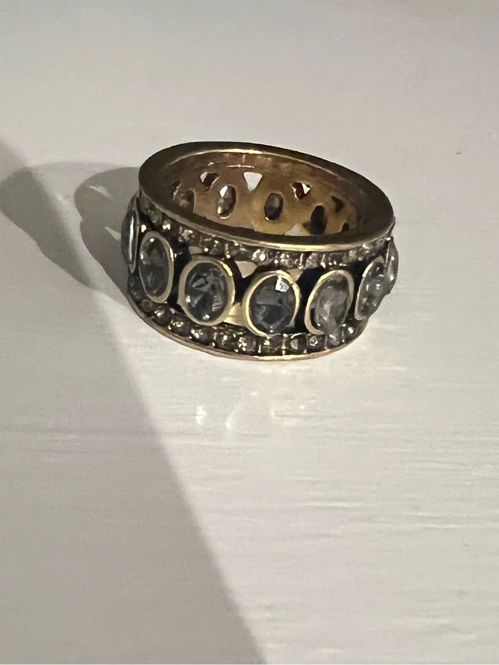 Antique-Style Smoky Gray Topaz Stone Statement Ring for Women